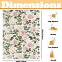 Pink Cream Roses Throw Blanket Spring Summer Lightweight Flannel Bedding Blanket,Washable Fleece Throw Botanical Floral Blanket Cozy Blankets for Bed, Couch, Sofa, Camping,80''x 60''