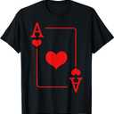 Ace of Hearts Costume Cards Deck Halloween T-Shirt. S Size