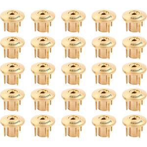 Brass Wood Deck Anchor Kit for Pool Safety Cover Heavy Duty Anchor with Collar & 4 Screws for In-Ground Swimming Pool Mesh & Winter Covers (Wood Deck Only) - Pack of 25