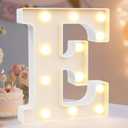 Pooqla LED Marquee Letter Lights Sign, Light Up Alphabet Letter for Home Party Wedding Decoration E