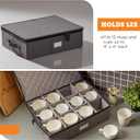 storageLAB Cup and Mug Storage Containers, Hard Shell Storage Case with Felt Dividers for Cups, Mugs, Dishes, and Glasses, Ideal for Kitchen Organizing and Moving Supplies - 1 Pack, Gray