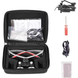 Loupes 2.5X 3.5X Magnification Binocular Magnifier Optical Glass Lens (3.5X, Silver)