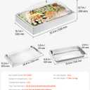 VEVOR Countertop Food Serving Display Container, 1 x 1 Pan Stainless Steel Food Serving Tray, Buffet Condiment Dispenser Display Rack with Clear Lid & 3 Ice Trays, for Restaurant Hotel Kitchen Party