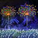 YOTOZU Only 1 PCS Solar Firework Light, Outdoor Solar Garden Decorative Lights 120 LED Powered 40 Copper Wires String DIY Landscape Light for Pathway (Multi-Color)