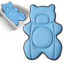 Infant Baby Bath Cushion,Fits Inside Most Baby Bathtubs, Breathable Soft Baby Bath Support Seat,Baby Bath Pad Bath Pillow for Bathtub,Newborn Bath Mat with 4 Suction Cups (Blue)