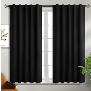 BGment Curtains Black 42x45In 2 Packs