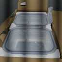 8 Pack 36oz Large Glass Meal Prep Containers with lids, Glass Food Storage Containers with Leak Proof Snap Lock Lids , Airtight Bento lunch Boxes, Kitchen Storage, Oven and Dishwasher Safe-Deep Blue