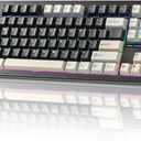 YUNZII YZ87 Gasket Mechanical Keyboard,TKL Wireless Hot Swappable with 5-Layer Padding, BT5.0/2.4G/USB-C NKRO RGB Backlit for Win/Mac (Black, Milk Switch)