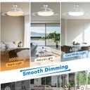 【Larger】48" Retractable Ceiling Fans with Lights, Fandelier Ceiling Fan with Light and Remote, Reversible, 3 CCT, Dimmable, Slim Modern Chandelier for Bedroom, Living Room, Dining Room (White)