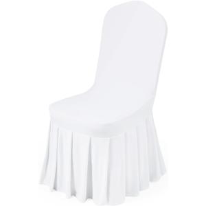VEVOR Chair Covers, Polyester Spandex Chair Cover, Stretch Slipcovers for Wedding Party Dining Banquet Flat-Front Chair Covers (White-d, 30PCS)