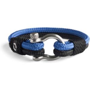 Mens Rope Bracelet - Stainless Steel Silver Shackle, Extremely Durable and Scratch Resistant Waterproof Paracord, Handmade, Nautical Wristband for Men, 3 PACK