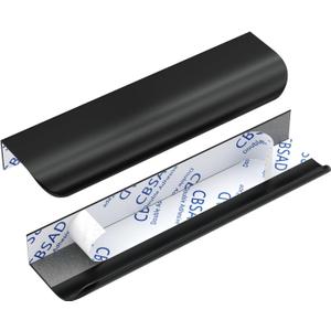 Peaha 12 Pack Black Finger Pulls for Cabinets 6in(150mm) Overall Length Adhesive Cabinet Handles Edge Pull Stick On Door Handles