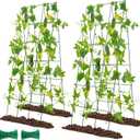 48" Hx 18" L Cucumber Trellis for Garden A Frame Plant Support for Raised Bed, Outdoor Indoor Plant Garden Trellis for Climbing Plants (2 Packs)
