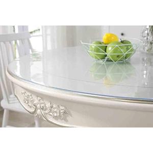 Round Clear Table Protector for Dining Room Table, Dining Table Cover Protector, Clear Tablecloth Protector, PVC Clear Table Pad for Kitchen Wooden Table (Round 47 inch Diameter,1.0mm Thick)