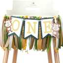 1st Birthday Monkey Banner - Safari Jungle Party High Chair Decor