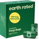 Earth Rated Dog Poop Bags Value Pack, Leak-Proof and Extra-Thick Pet Waste Bag for Big and Small Dogs, Refill Rolls, Unscented, 600 Count