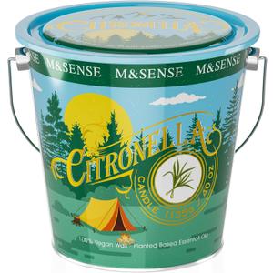 M&SENSE Citronella Candles Outdoor, 40 oz,Lemongrass Soy Wax for Patio | Large Citronella Candles Outdoor,250 Hours Burn Natural Citronella Oil Soy Candle for Patio Camping