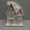 Christmas lighted gingerbread house figurine