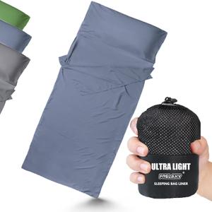 Frelaxy Ultralight Sleeping Bag Liner - Lighter & Compact, 3 Sizes Travel Sheets & Adult Sleep Sack, Comfy Breathable & Cooling & Silky Soft, Quick-Drying, for Backpacking, Hotel, Camping, Hostels (37.4in x 84.6", Navy - No Zipper)