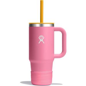Hydro Flask Kids 24 Oz Travel Tumbler with Handle, Lid and Straw for School - Insulated Stainless Steel in Dahlia Pink