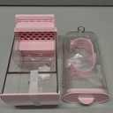 Novabright No Mess Bird Feeder Water Dispenser Set, Automatic Transparent Bird Food Container and 12 oz Automatic Water Feeder for Small Birds Parrot, Cockatoo, Canary, Cage, Lovebird, Budgies (Pink)