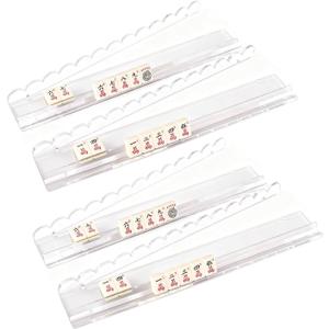 4PCS Mahjong Racks with Pushers, Upgraded American Mahjong Stand Set with Separate Pushers, Convenient and Sturdy Holder Combo