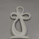 Iron Tabletop Eternal Loop Cross - 10" H Standing Cross for Table Decor - White