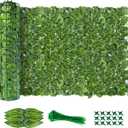 Artificial Ivy Privacy Fence Screen(No Assembly Required), 240"x40" Artificial Hedges Fence, Anti-Ultraviolet Artificial Faux Ivy Hedge for Outdoor, Garden Decor, Watermelon Leaves