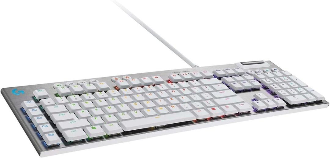 Logitech G815 LIGHTSYNC Full-Size Wired Mechanical GL Tactile Switch Gaming Keyboard - White