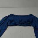 SISKIN Women's Off The Shoulder Tops, Long Sleeve, Modern, Loose Fit, All Seasons, Solid, Crop Top (Large, Blue)