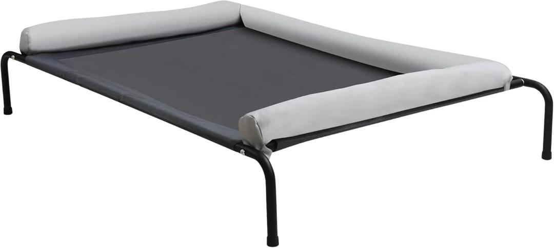 ,Elevated Pet Bed with Removable Pillow, Large Size, Portable,Waterproof,Durable Dog Bed,110 x 81 x 21 cm, Black