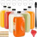 6pcs 64oz Empty Plastic Juice Bottles with Caps Reusable PET Food Grade Drink Bottles with Leak-Proof Tamper Evident Caps Bulk Clear Beverage Containers for Homemade Drinks Smoothie Milk