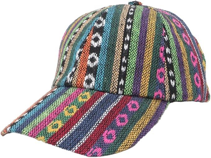 Boho Baseball Cap for Men Women Vintage Golf Dad Hat Adjustable Low Profile Cotton Hat Sun Protection Visor Cap Outdoor, One Size