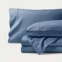 Bare Home Organic Cotton Flannel Sheet Set - Queen Size - 100% Cotton - Double Brushed for Extra Softness & Comfort - Warm, Cozy, and Durable - Breathable - Bed Sheets (Queen, Coronet Blue)