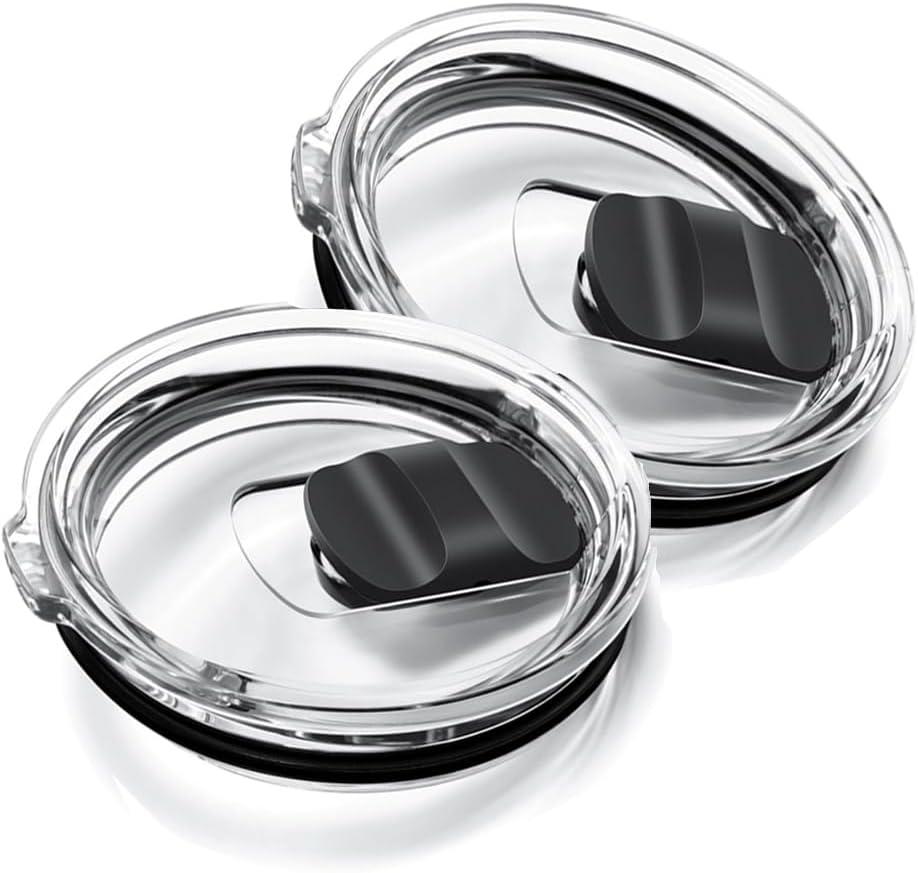 2Pcs 30oz Replacement Yeti Tumbler Lids, Only for Yeti 30 oz Tumbler, 14 oz Mug, with Strong Magnetic Slider Switch, Good Spill Proof Effect Coffee Cup Travel Cover Lids, BPA Free