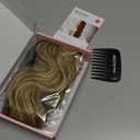 REECHO Clip in Hair Extensions, 4PCS Hair Extensions 24" Thick Long Beach Waves hair extensions HE003 Invisible Lace Weft  Medium Blonde with Blonde Highlights (Medium Blonde with Blonde Highlights)
