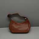 Shoulder Bags for Women, Cute Hobo Tote Handbag Mini Clutch Purse with Zipper Closure (Large, Brown)