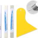 3 - Pack White Wood Repair Crayons, Wax Filler Kit with Scraper for Furniture Scratches, Floors & Cabinets (10011mm) (pure white, ivory white, white - iron)