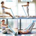 Pedal Resistance Bands with Handles, Upgrade 6-Tubes Manual Tension Training Pedal, Natural Rubber Foot Pedal Resistance Bands, Multifunction Fitness Bands for Abdomen, Waist, Arm, Leg