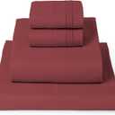 Mellanni King Sheets Set - 4 PC Iconic Collection Bedding - Hotel Luxury, Extra Soft, Cooling Bed Sheets - Wrinkle, Fade, Stain Resistant (King, Brick Red)