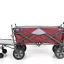 MacSports Collapsible Folding Outdoor Utility Tailgate Wagon with Cargo Trailer, Wine Red