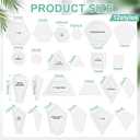 Cinnvoice 612 Pcs Patchwork Paper EPP English Piecing Supplies 12 Shapes Acrylic Templates with 600 Paper Piecing for Sewing Dresden Plate Triangle Hexagon Quilting Template(Classic 1,Clear)