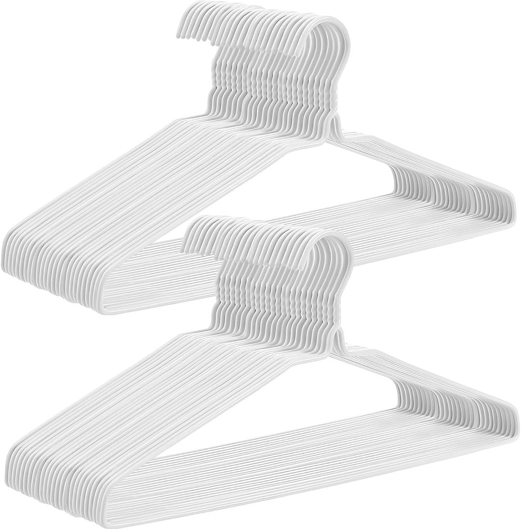 120 Pcs 16" Wire Hangers Bulk Metal Wire Hangers for Clothes Dry Cleaner Hanger for Coat (White)