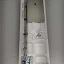 Gatco 1431SN, Modern Rectangle Base Freestanding Toilet Paper Holder, 22.25, Satin Nickel/Free Standing Toilet Tissue Holder Stand with Weighted Base