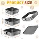 Zubebe Springform Cake Pan Square Non Stick Baking Pan 9.5, 10.2, 11 Inch, Set of 6 Leakproof Square Baking with Removable Bottom Cake Mold for Cheesecake Wedding, 3 Sizes