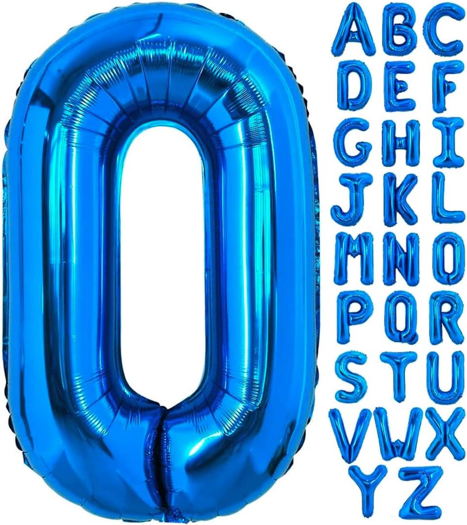 40 Inch Blue Letter O Balloons Alphabet O Letter Balloons Foil Mylar Big Letter Balloons for Birthday Party Anniversary New Year Graduation Wedding Decorations