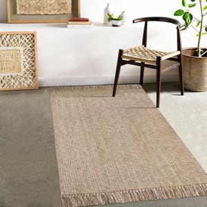 Collive Washable Area Rug 3' x 5', Modern Woven Kitchen Rugs, Tan/Cream Braided Cotton Rug Indoor Door Mat Throw Carpet for Entryway Living Room Nursery Mudroom Laundry Room