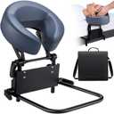 Massage Headrest for Bed Mattress Top, Universal Adjustable Face Cradle with Ergonomic Memory Foam Pillow, Professional Massage Table Attachment Kit for Home Therapy/Eye Surgery Recovery/Sleeping-Blue