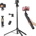 70" Tripod for Action Camera Extendable Selfie Stick Tripod for GoPro Max2/ Hero13/12/11/10 DJI OSMO Pocket 3 & Action 6/5 pro/4, Insta360 X5/X4