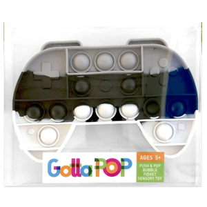 GottaPop 5.5" Pop It Fidget Toy Party Favors, (3 Rainbow Stars, 2 Gray and Black Controller) (Pack of 5)